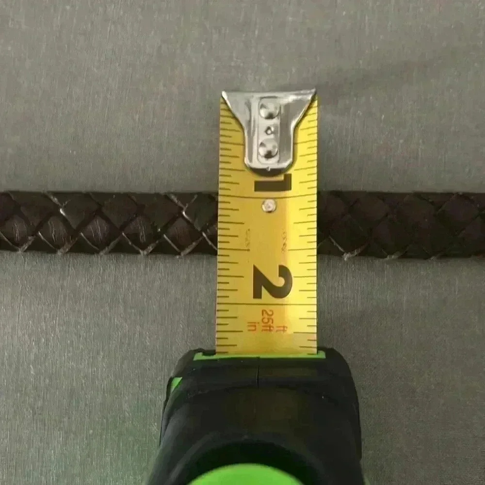 “LA Martina” Men’s Skinny Leather Braided Belt w/ Brass Hardware Size XL
